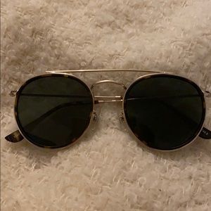 Tortoise shell and gold sunglasses